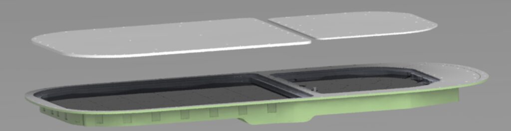 This image is the current representation of AERA, the dual-beam electronically steerable antenna from Viasat. The final design is subject to change.