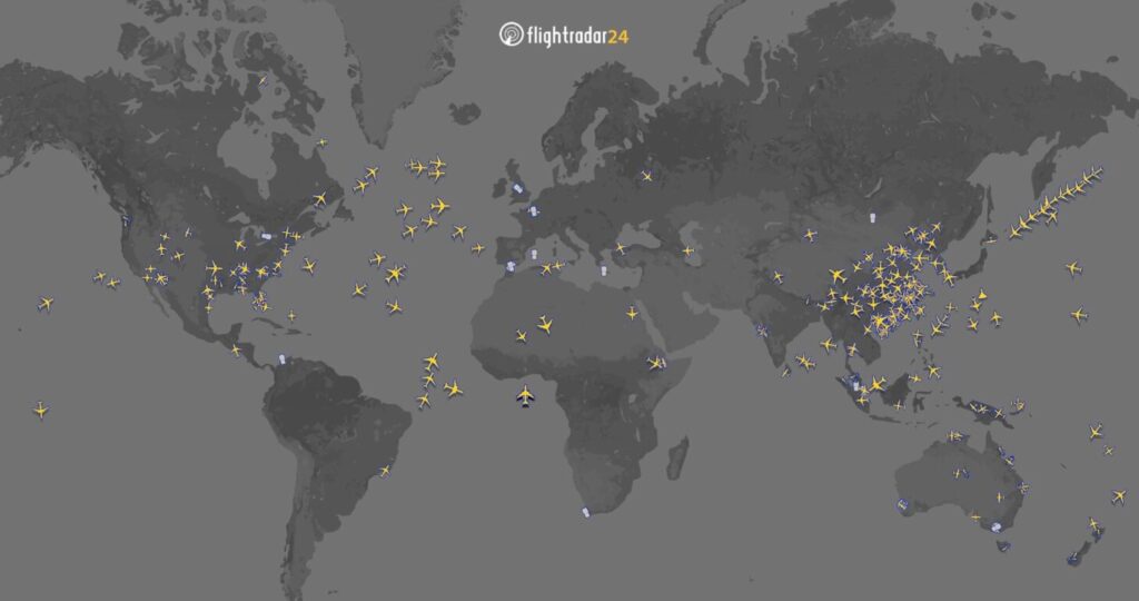 Flightradar24 plus Aireon integration map