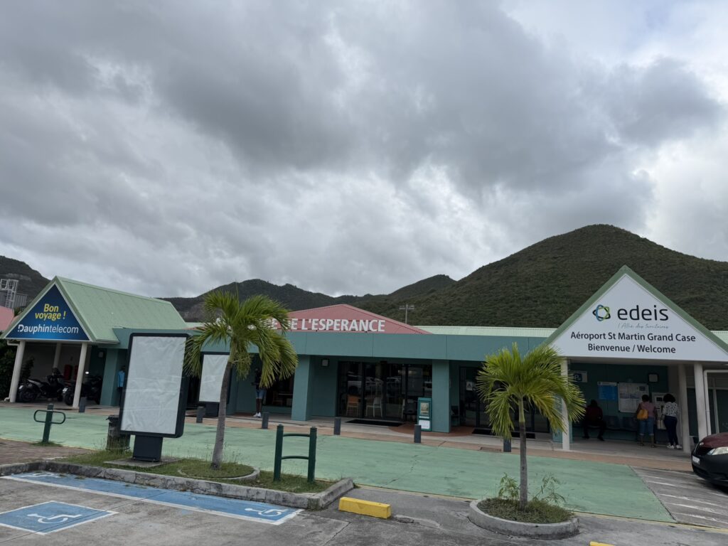 The front of the Grand Case airport.