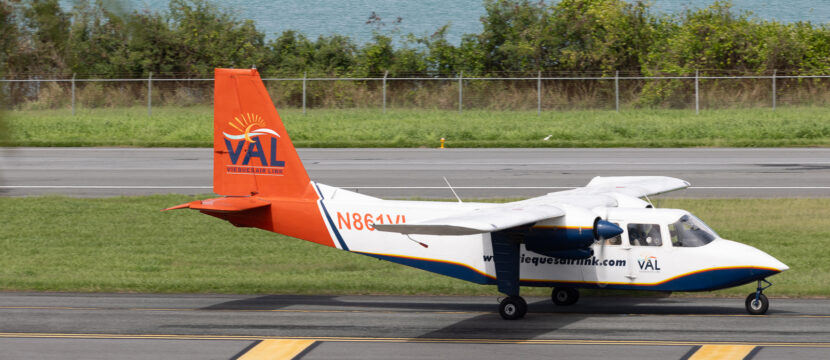 Vieques Air Link Britten-Norman Islander on the runway