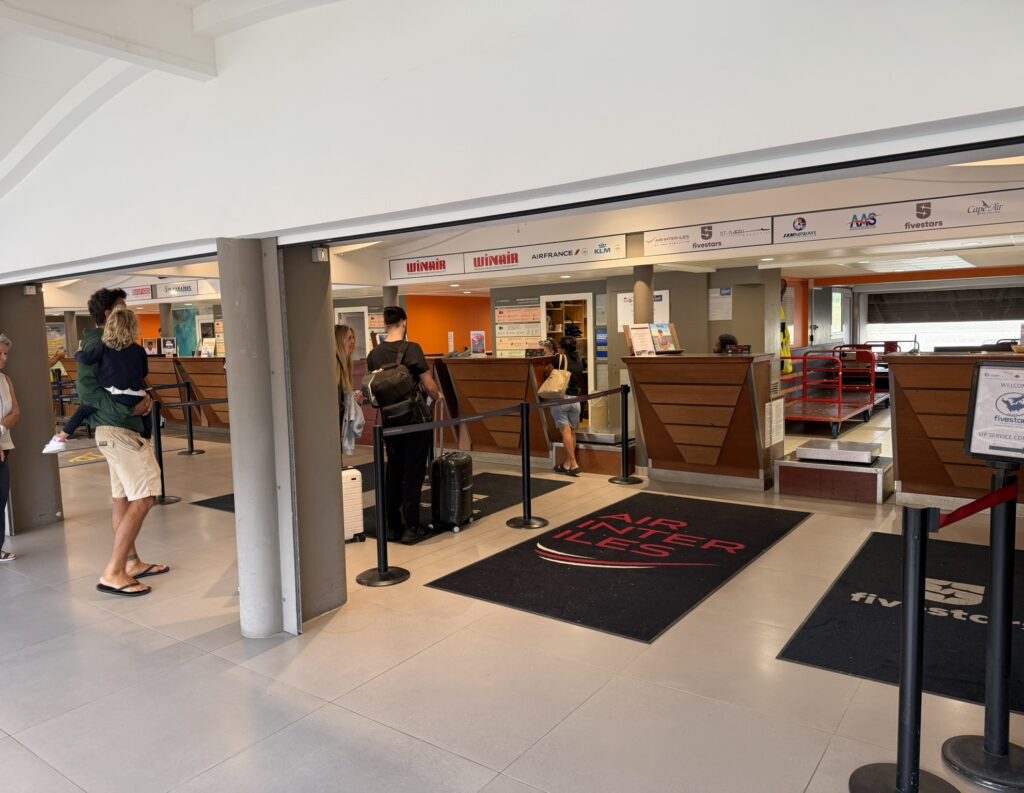 St Barths airport check in area.