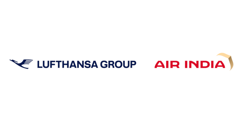 Lufthansa Group and Air India logos on a white background.