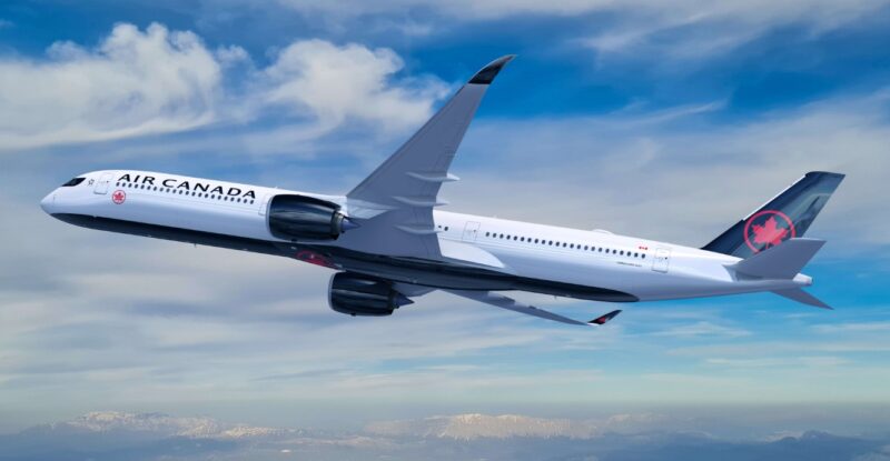 Air Canada A350-1000 in flight.