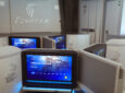 Astrova IFE system in a business class seat on an Egyptair aircraft.