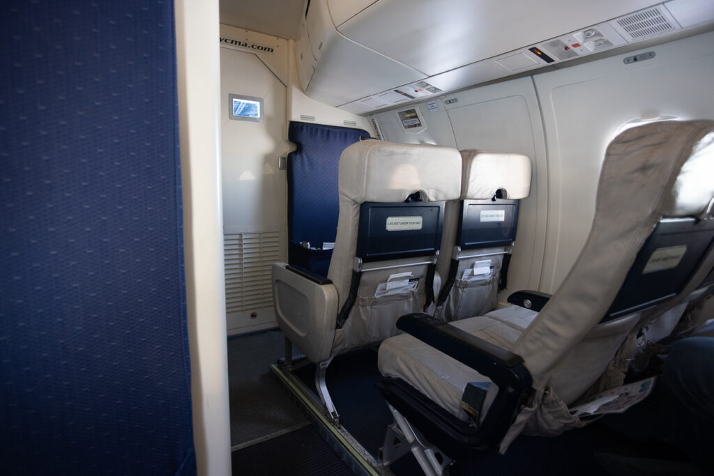 A seat pair on the 328 turboprop