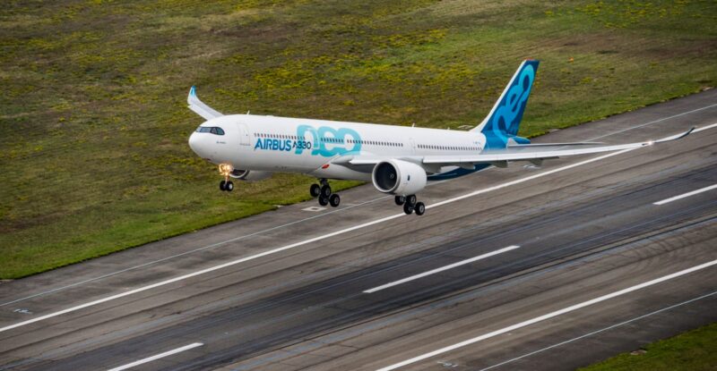 Airbus A330-900 taking off.