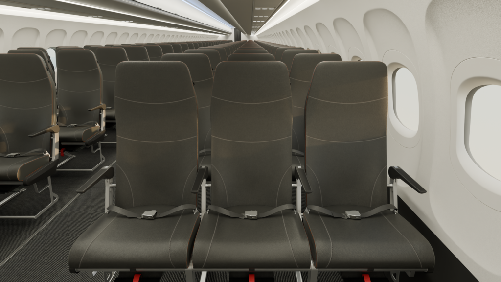 easyJet cabin with ultra-slimline Mirus Kestrel seats.
