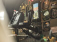 Inside a cockpit that is showing no pilot at the controls.