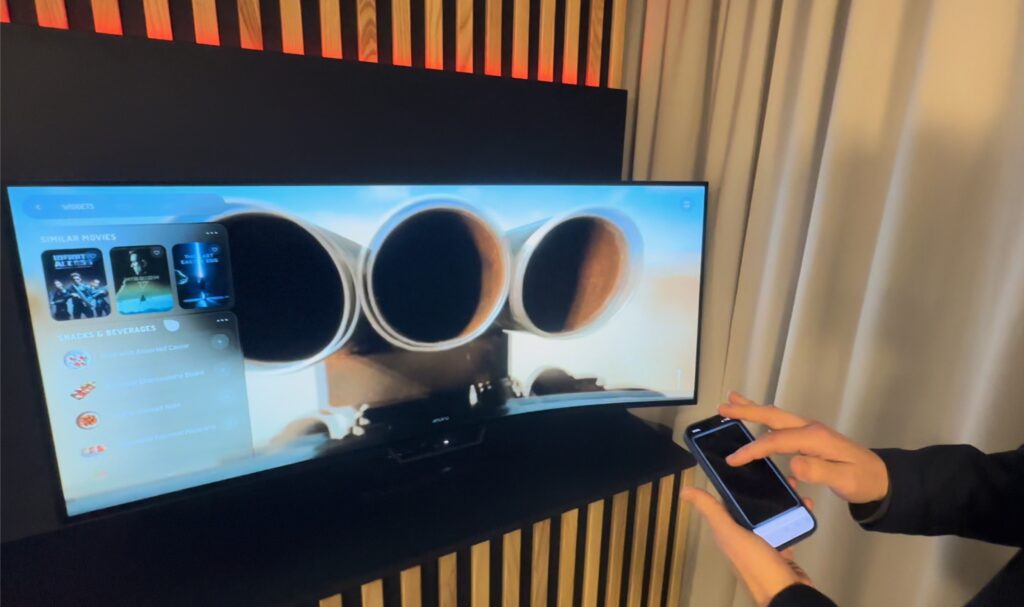 A transparent overlay atop the movie