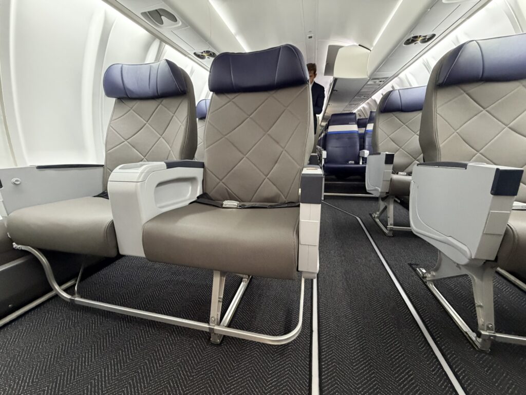 First class on the new United CRJ-450 aircraft. 