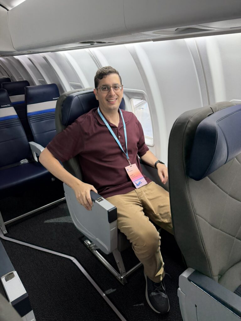 The author, Jason Rabinowitz, in a First Class seat