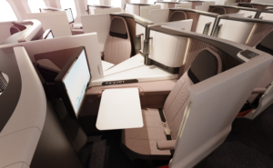 Unum business class seat with 4K IFE on a Boeing 787.