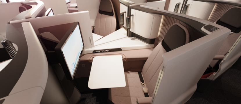 Unum business class seat with 4K IFE on a Boeing 787.