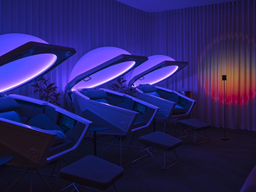 Somadomes in the Virgin Clubhouse at LHR