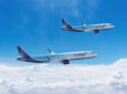 AerCap Airbus A320neo and A321neo in flight.