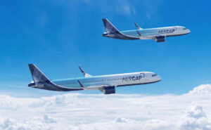 AerCap Airbus A320neo and A321neo in flight.