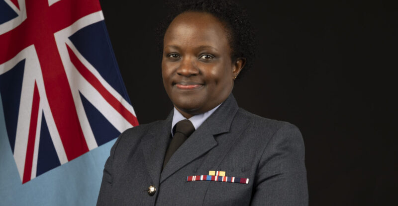 Image shows Wing Commander Joan Ochuodho in the photography studio at RAF Wittering on January 5th 2026.