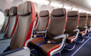 Aircraft seats with Scottish Leather Group seat covers.