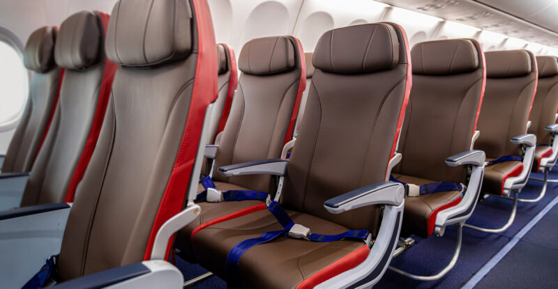 Aircraft seats with Scottish Leather Group seat covers.