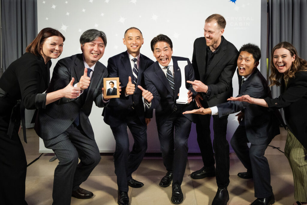 All Nippon Airways, in cooperation with Acumen Design Associates, win for THE Room FX, during the Crystal Cabin Award ceremony.