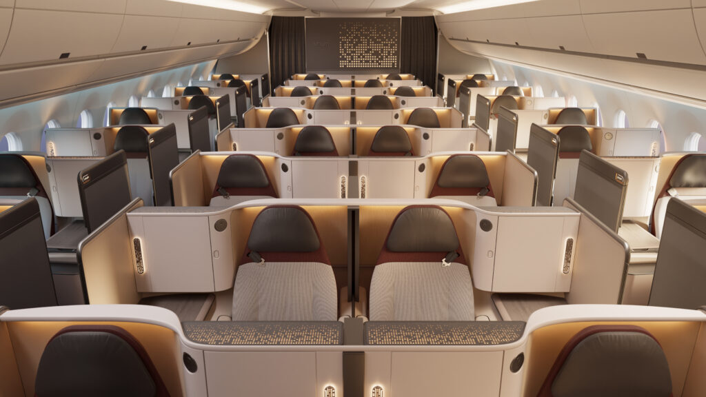 Unum Two business class seats on an A350.