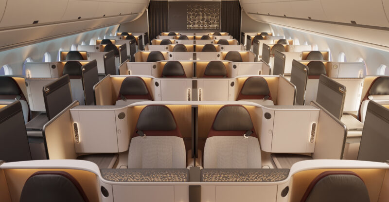 Unum Two business class seats on an A350.