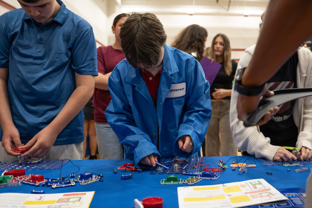 Students participate in a HIVE roadshow activation.