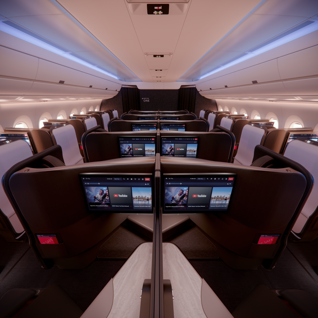 A350-1000 Delta One Suite – D1 cabin facing forward.