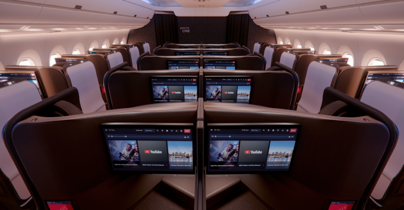 A350-1000 Delta One Suite – D1 cabin facing forward.