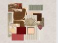 Insperial CMF color board with various beige, red and cream ssamples.