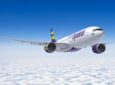 flyadeal Airbus A330neo in flight.