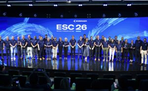 Embraer supplier winners on stage at the event.