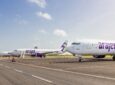 Arajet aircraft at the airport ready for boarding.