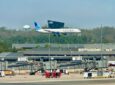 United jet landing at Dulles. Iridium plans to give the world's airlines something to chew on when it releases its Certus 100 safety satcom to power safety services for a low cost point.