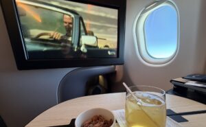 Watching the IFE screen from the seat