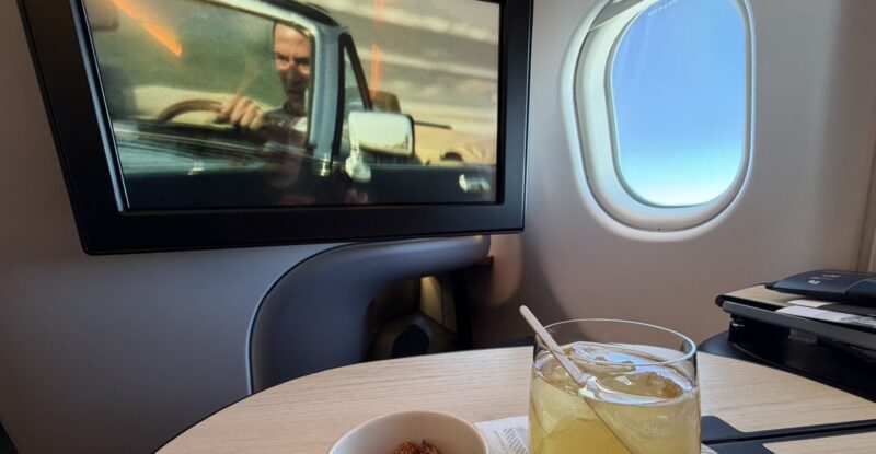 Watching the IFE screen from the seat