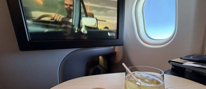 Watching the IFE screen from the seat