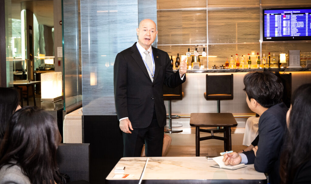 David Pacey, Executive Vice President & Chief of In-flight Service and Lounges, at Korean Air pre-opening event at the Incheon Prestige West Lounge on April 15