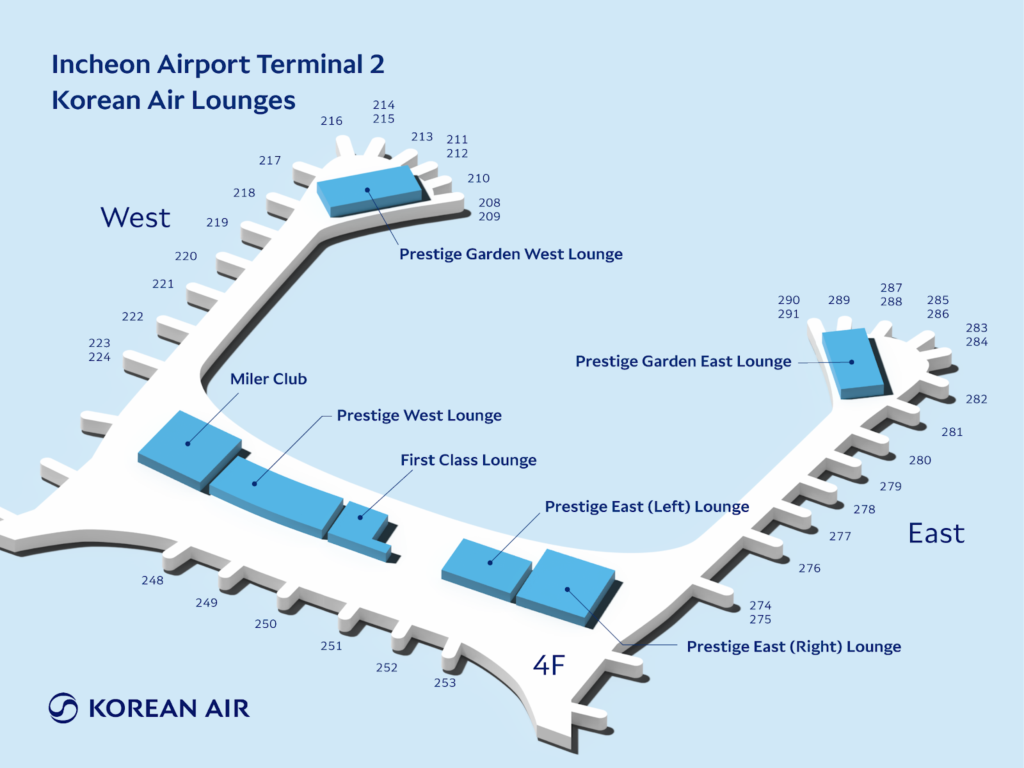 Korean Air Lounges Map in Incheon International Airport