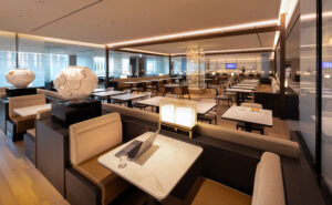 Korean Air Incheon Prestige West Lounge features booths