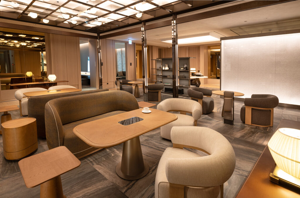 A variety of different seating in the Korean Air Incheon First Class Lounge