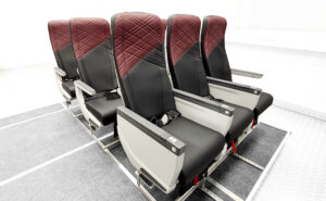 Two sets of RECARO R2 seats on the show floor.