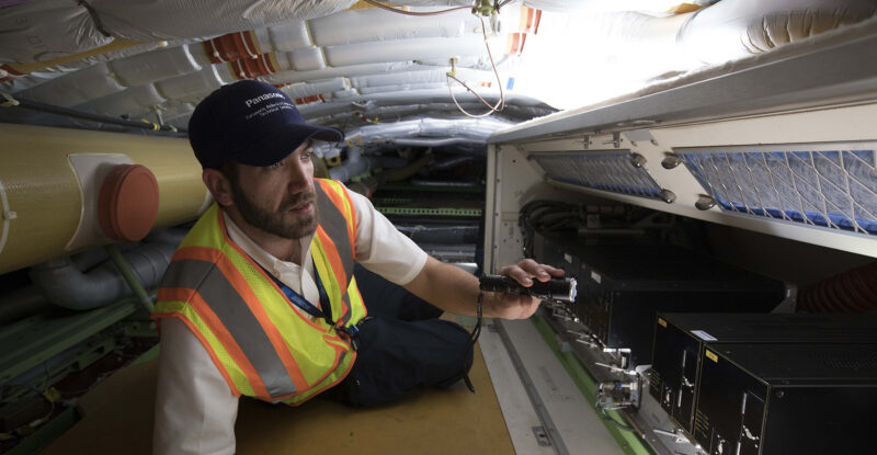 PTS technician at work