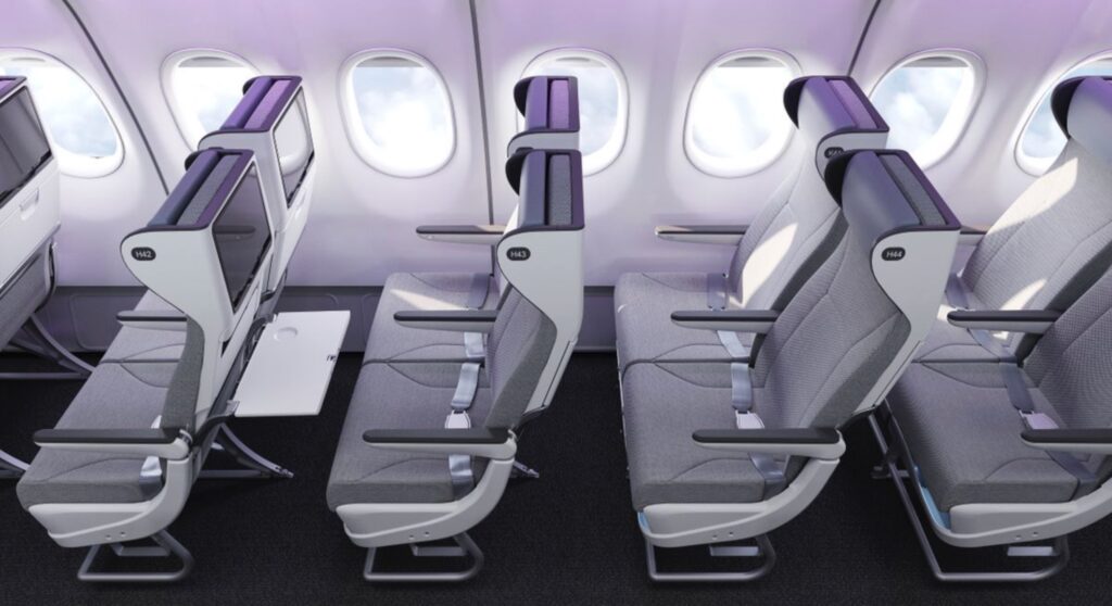 Rendering of Jiatai JT1122E economy class seats