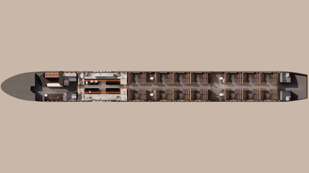 LOPA of The Bow narrowbody concept.