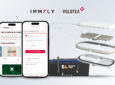 Two mobile devices showing the Volotea landing page for the inflight wi-fi.