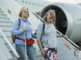 Blind passenger disembarks the plane
