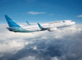 Garuda Indonesia aircraft in flight.