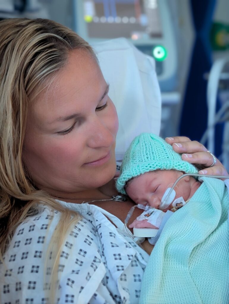 Baby Rio and mom are in the care of Lia's Wings.
