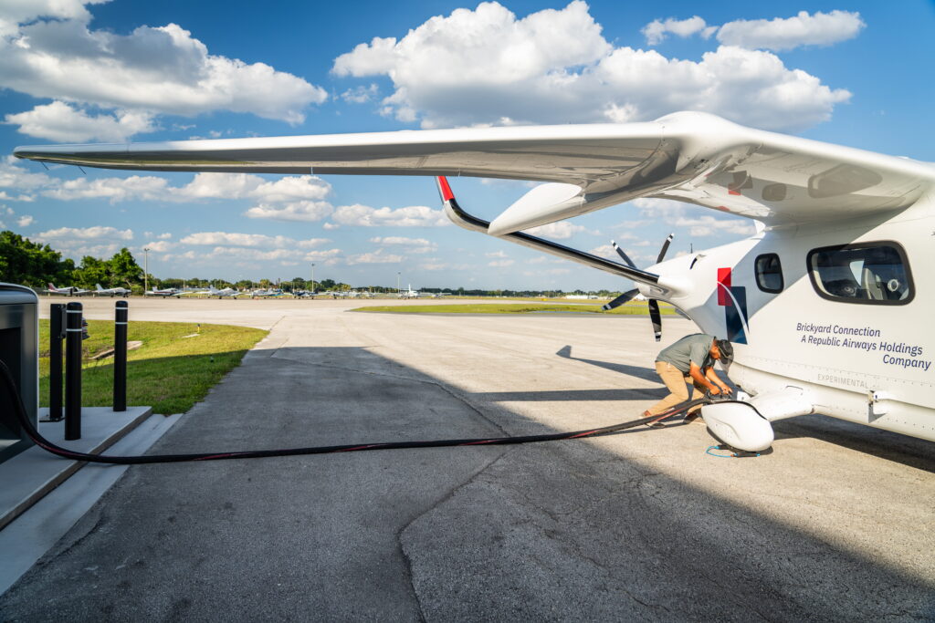 ALIA CTOL aircraft by BETA for Republic Airways is being charged.